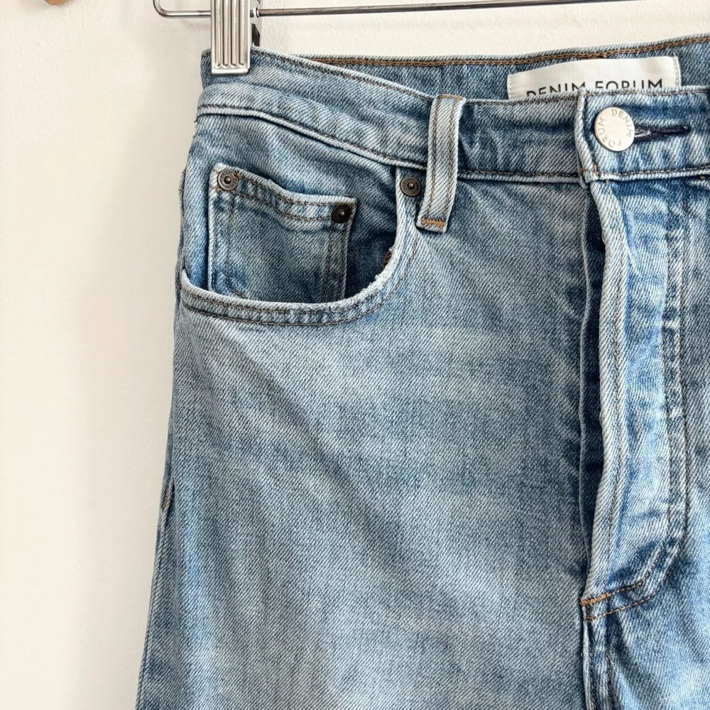 Denim Forum Aritzia The Arlo Hi-Rise Straight Jean Distressed - Picture 3 of 14